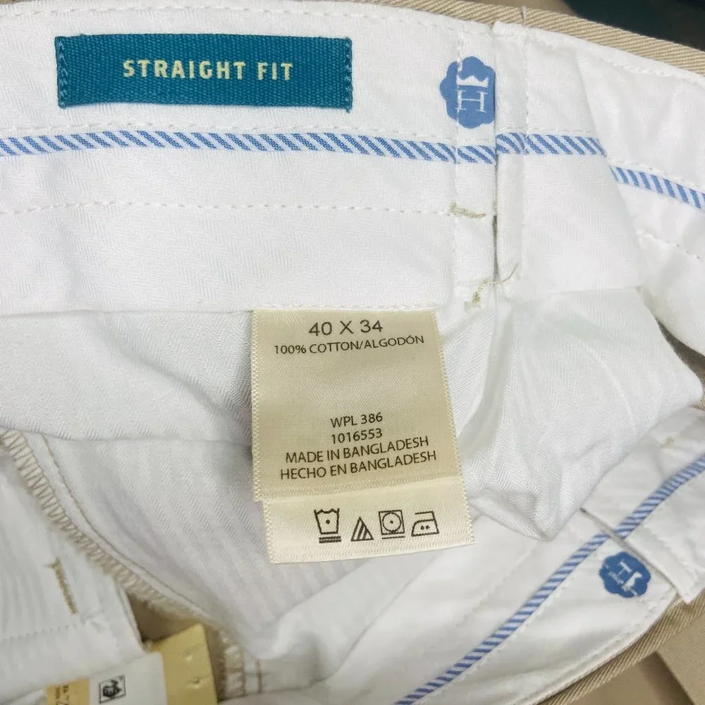 Haggar Mens Work To Weekend Straight Fit No Iron Comfort Waist Khaki 40W…